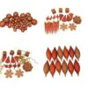 Northlight 125ct. 4-Finish Burnt Orange Shatterproof Ornaments