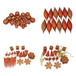 Northlight 125ct. 4-Finish Burnt Orange Shatterproof Ornaments 17 Northlight 125ct. 4-Finish Burnt Orange Shatterproof Ornaments -Northlight D676558S 11