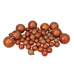 Northlight 125ct. 4-Finish Burnt Orange Shatterproof Ornaments 14 Northlight 125ct. 4-Finish Burnt Orange Shatterproof Ornaments -Northlight D676558S 2