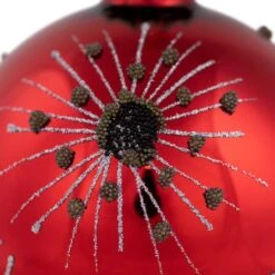 Northlight 4" Red & Brown Beaded Bursting Snowflake Glass Ball Ornament -Northlight D676563S 14