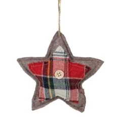 Northlight 4.5" Plaid Plush Star Ornament