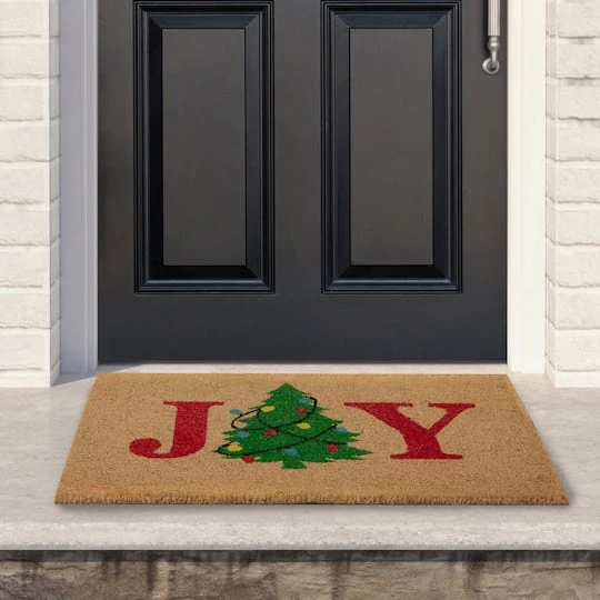 Northlight Natural Coir "Joy" Christmas Tree Doormat 3 Northlight Natural Coir "Joy" Christmas Tree Doormat