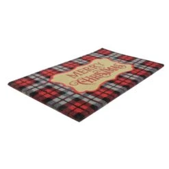 Northlight Red & Black Plaid "Merry Christmas" Rectangular Doormat -Northlight D676581S 5