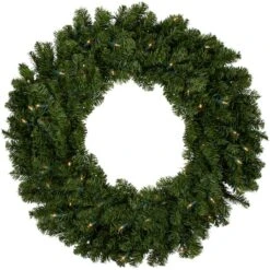 Northlight 30" Pre-Lit Canadian Pine Artificial Christmas Wreath -Northlight D676593S 11