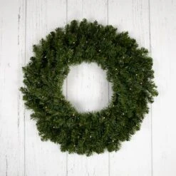 Northlight 24" Pre-Lit Canadian Pine Artificial Christmas Wreath -Northlight D676603S 14