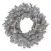 Northlight 24" Pre-Lit Silver Tinsel Artificial Christmas Wreath -Northlight D676607S 1