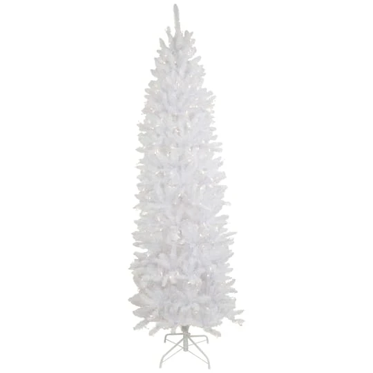 Northlight 9ft. Pre-Lit Rapids White Pine Pencil Artificial Christmas Tree, Clear Lights 3 Northlight 9ft. Pre-Lit Rapids White Pine Pencil Artificial Christmas Tree, Clear Lights