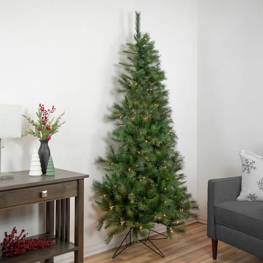Northlight 6.5ft. Pre-Lit Medium Canyon Pine Artificial Christmas Wall Tree, Clear Lights 5 Northlight 6.5ft. Pre-Lit Medium Canyon Pine Artificial Christmas Wall Tree, Clear Lights - Image 3