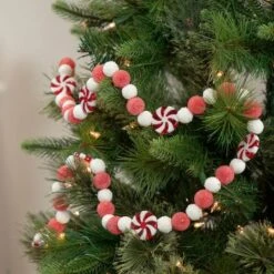 Northlight 4ft. Peppermint Candy Beaded Christmas Garland 8 Northlight 4ft. Peppermint Candy Beaded Christmas Garland -Northlight D676705S 2