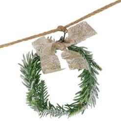 Northlight 4.75ft. Snowflake & Frosted Pine With Wooden Beads Christmas Garland -Northlight D676709S 14