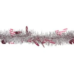 Northlight 50ft. Silver Christmas Candy Cane Wrapped Tinsel Garland -Northlight D676711S 3