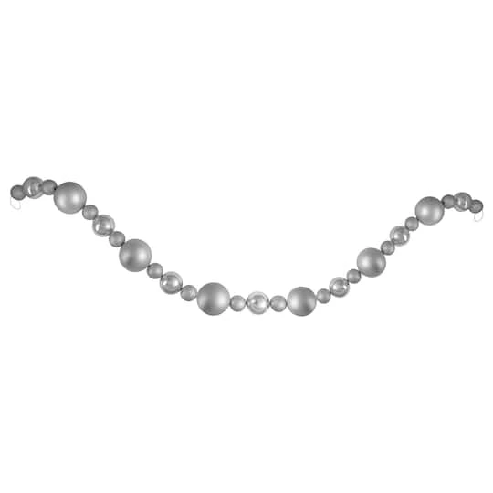 Northlight 6ft. Shatterproof Ball 3-Finish Silver Splendor Christmas Garland 4 Northlight 6ft. Shatterproof Ball 3-Finish Silver Splendor Christmas Garland - Image 2