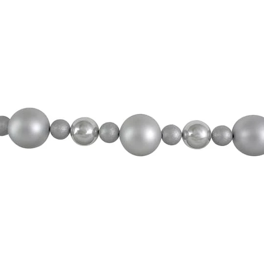 Northlight 6ft. Shatterproof Ball 3-Finish Silver Splendor Christmas Garland 6 Northlight 6ft. Shatterproof Ball 3-Finish Silver Splendor Christmas Garland - Image 4