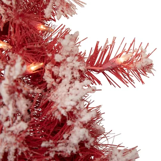 Northlight 9ft. Pre-Lit Flocked Red Pine Christmas Garland 5 Northlight 9ft. Pre-Lit Flocked Red Pine Christmas Garland - Image 3
