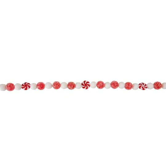 Northlight 4ft. Red & White Peppermint Candy Christmas Garland 4 Northlight 4ft. Red & White Peppermint Candy Christmas Garland - Image 2