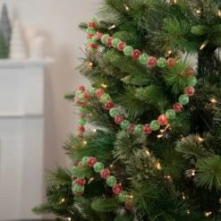 Northlight 6ft. Red & Green Glittered Candy Drop Christmas Garland 8 Northlight 6ft. Red & Green Glittered Candy Drop Christmas Garland -Northlight D676726S 2