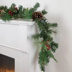 Northlight 6ft. Pre-Lit Decorated Pine Cone & Berries Christmas Garland 8 Northlight 6ft. Pre-Lit Decorated Pine Cone & Berries Christmas Garland -Northlight D676728S 2