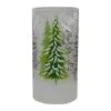 Northlight 8" Hand Painted Christmas Pine Trees Flameless Glass Candle Holder -Northlight D676736S 1