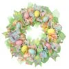 Northlight Pastel Easter Egg And Ribbons Wreath 22" Unlit 1 Northlight Pastel Easter Egg And Ribbons Wreath 22" Unlit -Northlight D688739S 1