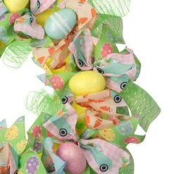 Northlight Pastel Easter Egg And Ribbons Wreath 22" Unlit -Northlight D688739S 3