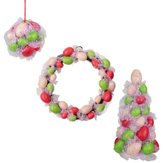 Northlight 3-Piece Speckled Easter Egg Tree Ball And Wreath Set 4 Northlight 3-Piece Speckled Easter Egg Tree Ball And Wreath Set - Image 2