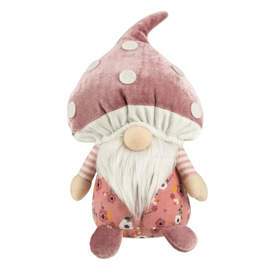 Northlight 10.5" Pink Springtime Floral Mushroom Gnome 3 Northlight 10.5" Pink Springtime Floral Mushroom Gnome