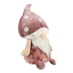 Northlight 10.5" Pink Springtime Floral Mushroom Gnome 11 Northlight 10.5" Pink Springtime Floral Mushroom Gnome -Northlight D688749S 3