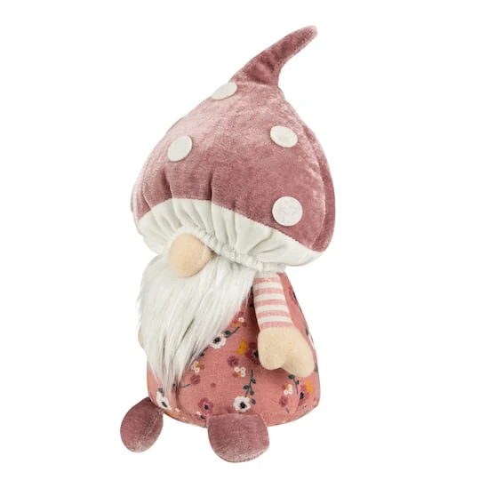 Northlight 10.5" Pink Springtime Floral Mushroom Gnome 7 Northlight 10.5" Pink Springtime Floral Mushroom Gnome - Image 5