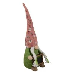 Northlight 16" Pink Floral Springtime Gnome With Message Board -Northlight D688750S 4