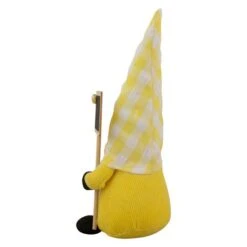 Northlight 10" Yellow Gingham Hat Springtime Gnome With Chalk Board 13 Northlight 10" Yellow Gingham Hat Springtime Gnome With Chalk Board -Northlight D688754S 5