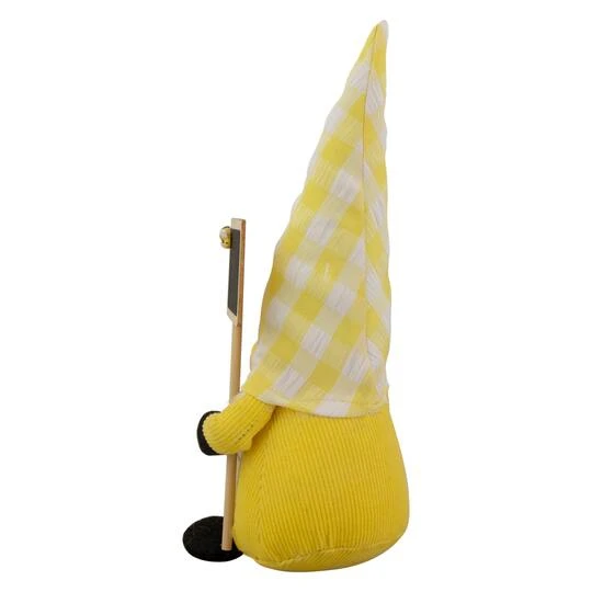 Northlight 10" Yellow Gingham Hat Springtime Gnome With Chalk Board 8 Northlight 10" Yellow Gingham Hat Springtime Gnome With Chalk Board - Image 6