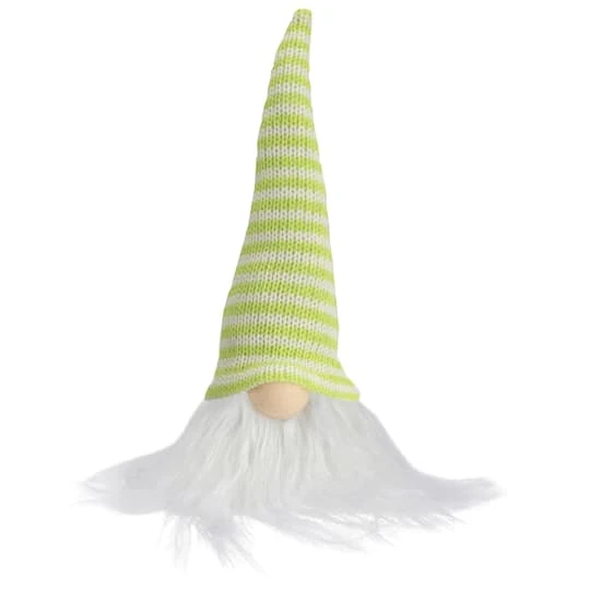 Northlight 7.5" Lime Green & White Striped Hat Spring Gnome 4 Northlight 7.5" Lime Green & White Striped Hat Spring Gnome - Image 2