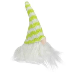Northlight 7.5" Lime Green & White Striped Hat Spring Gnome 11 Northlight 7.5" Lime Green & White Striped Hat Spring Gnome -Northlight D688762S 3