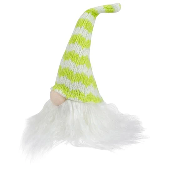 Northlight 7.5" Lime Green & White Striped Hat Spring Gnome 7 Northlight 7.5" Lime Green & White Striped Hat Spring Gnome - Image 5