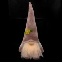 Northlight 12" Lighted Pink Spring Gnome With Flower Hat -Northlight D688763S 3