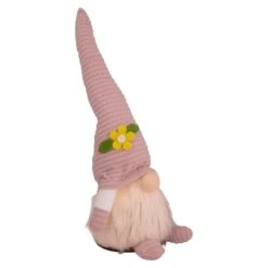 Northlight 12" Lighted Pink Spring Gnome With Flower Hat -Northlight D688763S 4