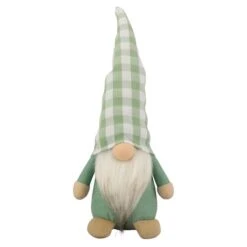 Northlight 12" Spring Gnome With Green Plaid Hat