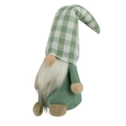 Northlight 12" Spring Gnome With Green Plaid Hat -Northlight D688767S 3