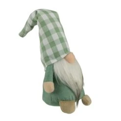Northlight 12" Spring Gnome With Green Plaid Hat -Northlight D688767S 4