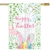 Northlight Happy Easter Bunny Ears Outdoor House Flag 28" X 40" 2 Northlight Happy Easter Bunny Ears Outdoor House Flag 28" X 40" -Northlight D688786S 1
