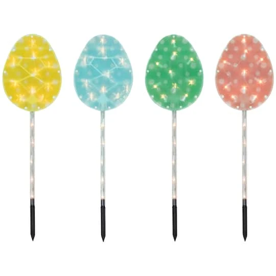 Northlight 4ct Pastel Easter Egg Pathway Marker Lawn Stakes Clear Lights 4 Northlight 4ct Pastel Easter Egg Pathway Marker Lawn Stakes Clear Lights - Image 2