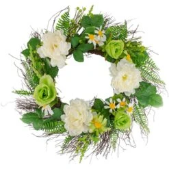 Northlight Mixed Floral Artificial Spring Wreath 22"