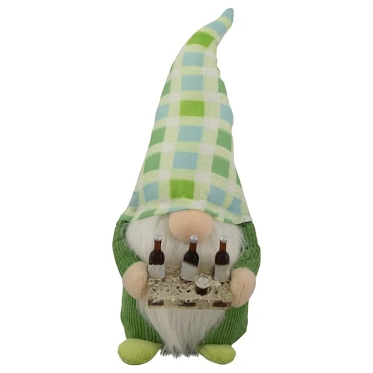 Northlight 9" Green & Blue Plaid Springtime Gnome 4 Northlight 9" Green & Blue Plaid Springtime Gnome - Image 2