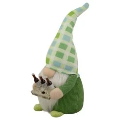 Northlight 9" Green & Blue Plaid Springtime Gnome 12 Northlight 9" Green & Blue Plaid Springtime Gnome -Northlight D688812S 4