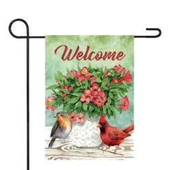 Northlight Welcome Cardinal Bird & Spring Bouquet Flag -Northlight D688860S 1