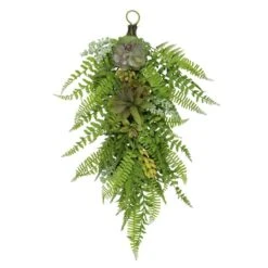 Northlight 28" Leaves & Succulents Teardrop Swag -Northlight D688874S 1 1
