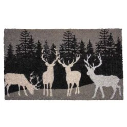 Northlight Natural Coir Forest Reindeer Christmas Doormat