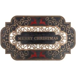 Northlight Red Reindeer Merry Christmas Doormat