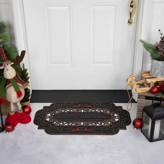Northlight Red Reindeer Merry Christmas Doormat 5 Northlight Red Reindeer Merry Christmas Doormat - Image 3