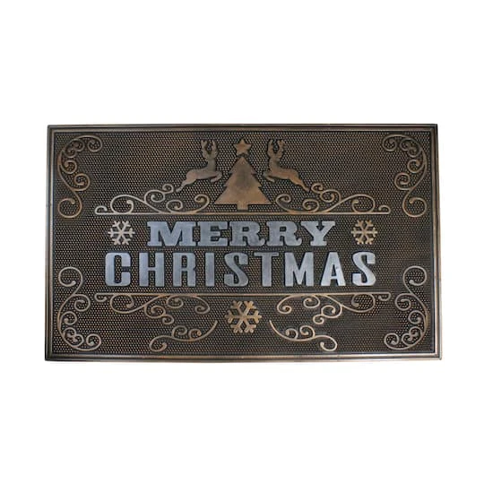 Northlight Gold & Silver Reindeer Merry Christmas Doormat 3 Northlight Gold & Silver Reindeer Merry Christmas Doormat